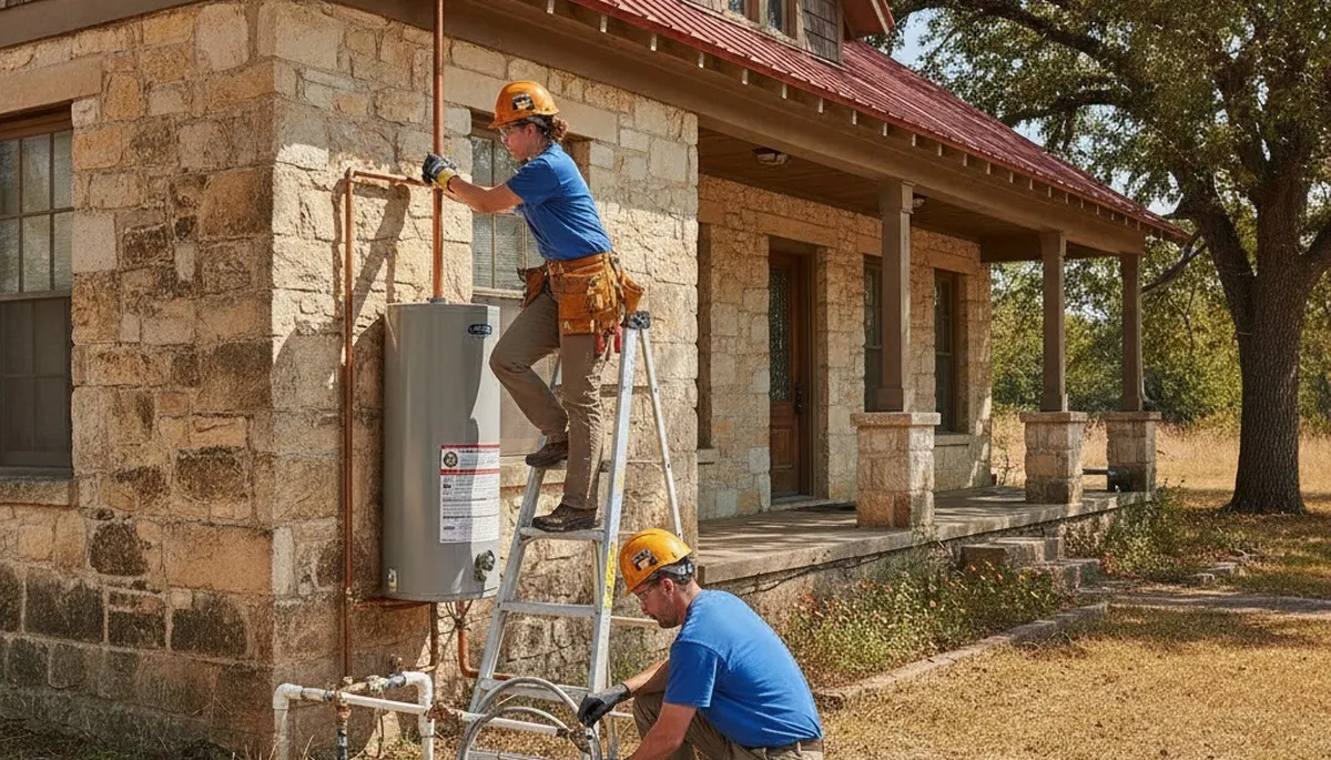 Austin, TX emergency plumber repairing a residential leak with professional plumbing tools